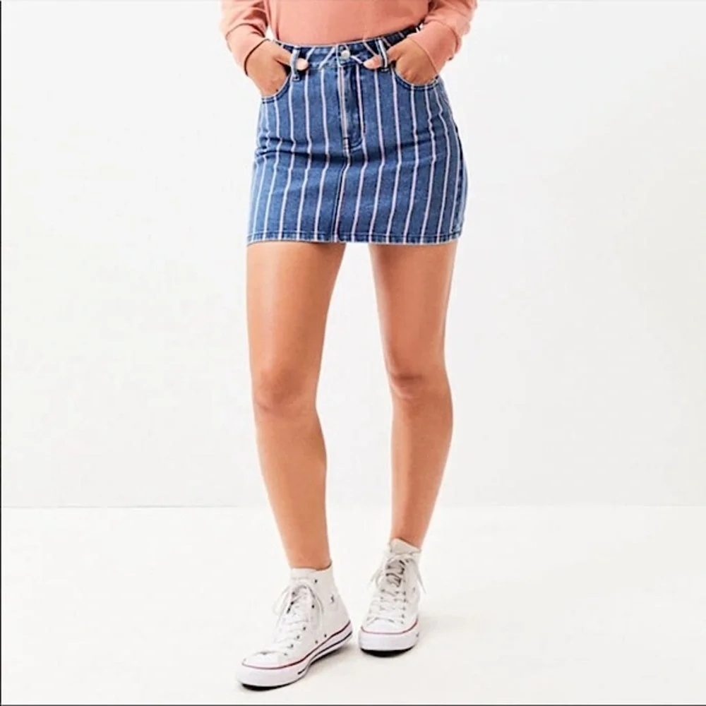 NWOT PACSUN red white and blue denim striped skirt size 24 / XS new without tags